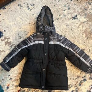 London Fog Gray Textured Puffer Coat